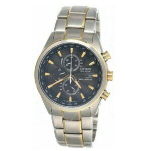 CITIZEN World Chronograph A-T Drive Black Dial SS Men's Watch